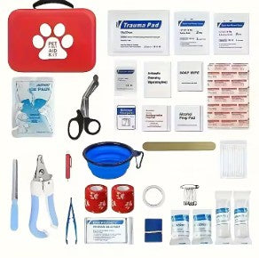 Pet First Aid Kit for Dogs & Cats Emergency Travel & Home Care Set